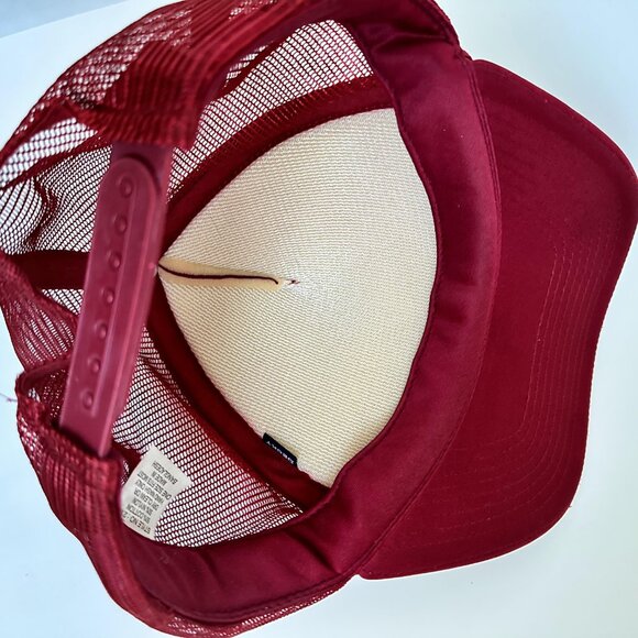 West Livin Decky Trucker Hat Rope Adjustable Snap Back Wine Red Cotton Blend - Picture 8 of 9